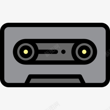 盒式磁带音频和视频10线性彩色图标图标