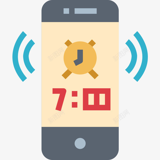 报警器智能手机7扁平图标svg_新图网 https://ixintu.com 扁平 手机 报警器 智能