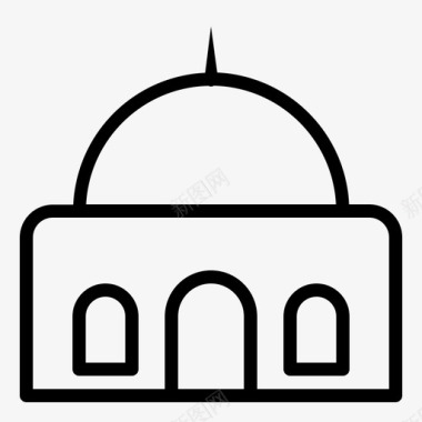 清真寺建筑商业图标图标
