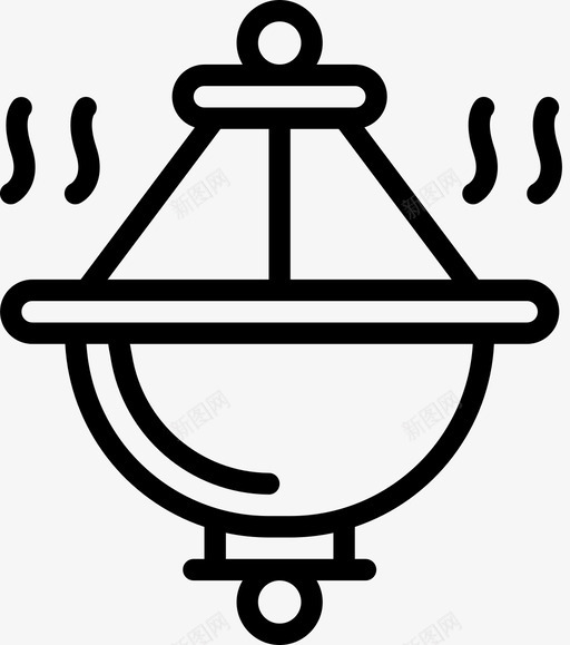 香炉灵性线性图标svg_新图网 https://ixintu.com 灵性 线性 香炉