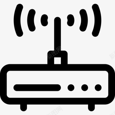 调制解调器硬件10线性图标图标
