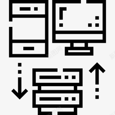 服务器数字服务13线性图标图标