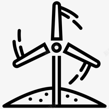 风车农场风车电力风车图标图标