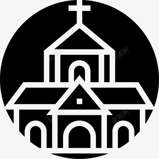 教堂城市元素6雕文图标svg_新图网 https://ixintu.com 城市元素6 教堂 雕文
