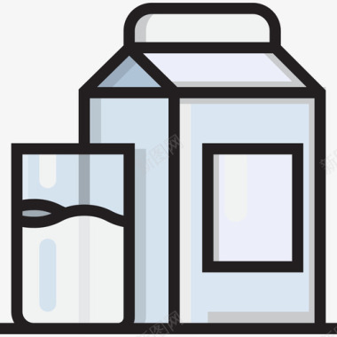 牛奶饮料20线性颜色图标图标