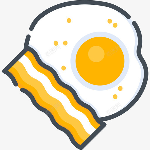 鸡蛋和熏肉早餐4双色图标svg_新图网 https://ixintu.com 双色 早餐4 鸡蛋和熏肉