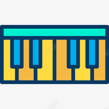 钢琴音乐69线性颜色图标图标