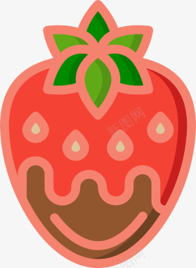 草莓情人节5线形颜色图标图标