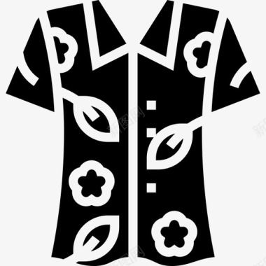夏威夷衬衫衣服97字形图标图标