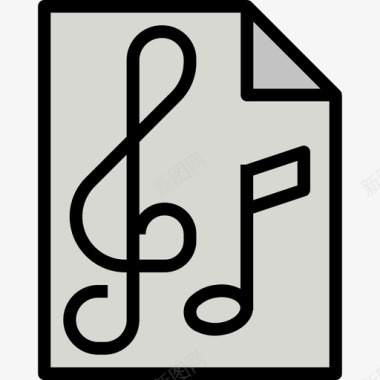音乐文件多媒体52线性彩色图标图标