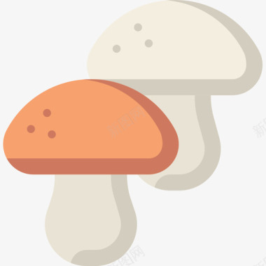 蘑菇纯素食品5平的图标图标