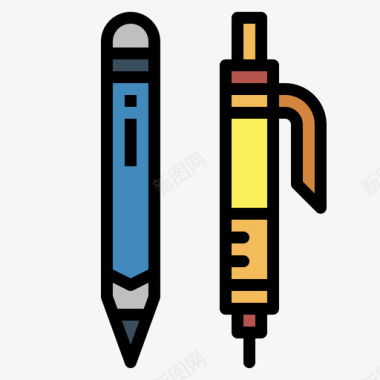 铅笔109号结构线性颜色图标图标