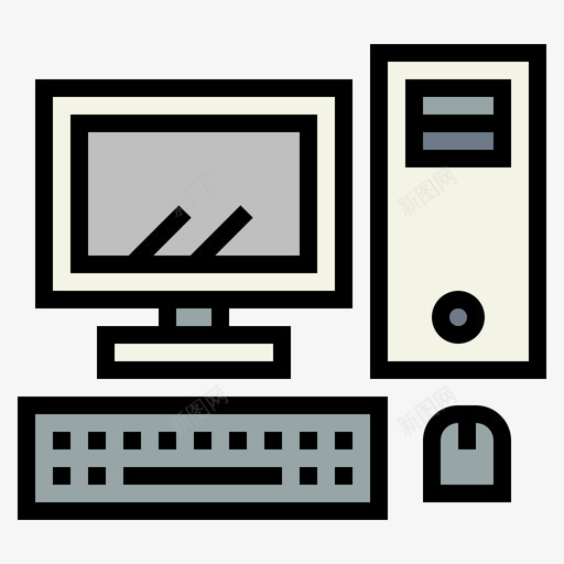 计算机学校59线性颜色图标svg_新图网 https://ixintu.com 学校59 线性颜色 计算机