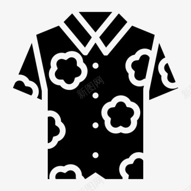 夏威夷服装衬衫图标图标