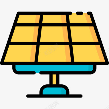 太阳能电池板智能家庭10线性颜色图标图标