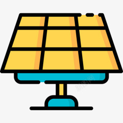 太阳能家庭太阳能电池板智能家庭10线性颜色图标高清图片