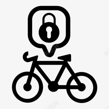 自行车锁自行车安全图标图标