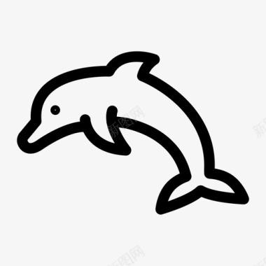 海豚海滩鱼图标图标