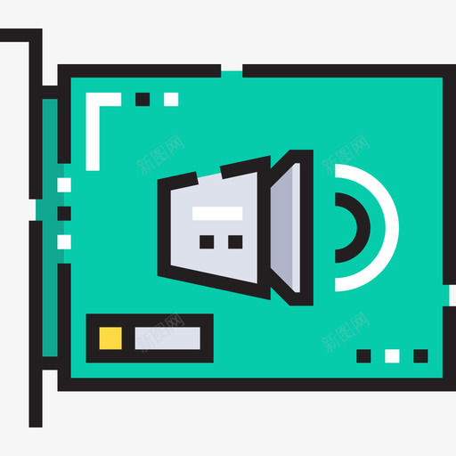 声卡硬件21线性颜色图标svg_新图网 https://ixintu.com 声卡 硬件21 线性颜色
