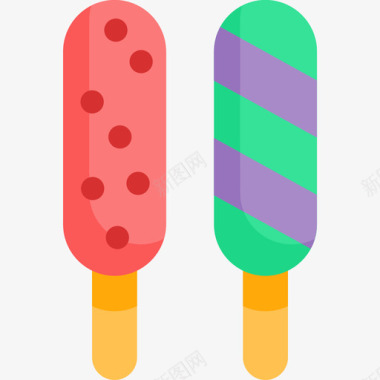 冰棒糖果和糖果13扁平图标图标