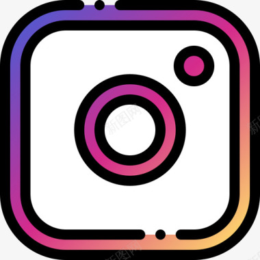 Instagram社交媒体84线性颜色图标图标