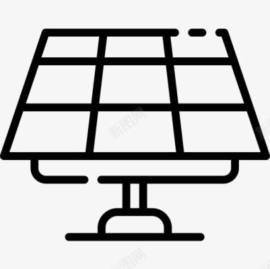 太阳能电池板智能家居11线性图标图标
