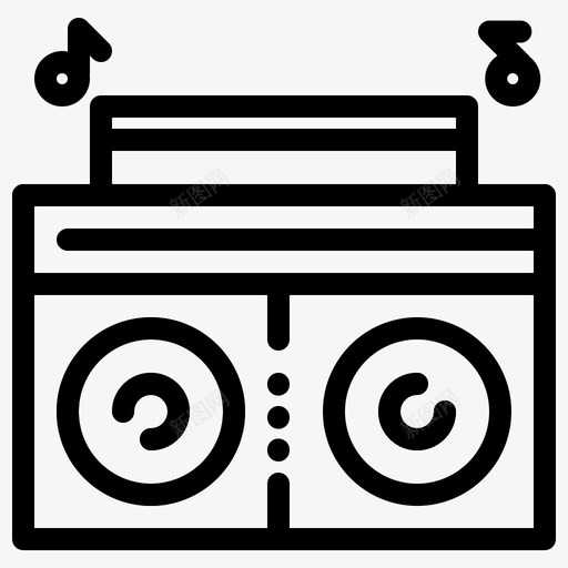 音乐播放器收音机图标svg_新图网 https://ixintu.com 国际 播放器 收音机 爵士 立体声 音乐