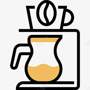 咖啡机咖啡59黄影图标图标