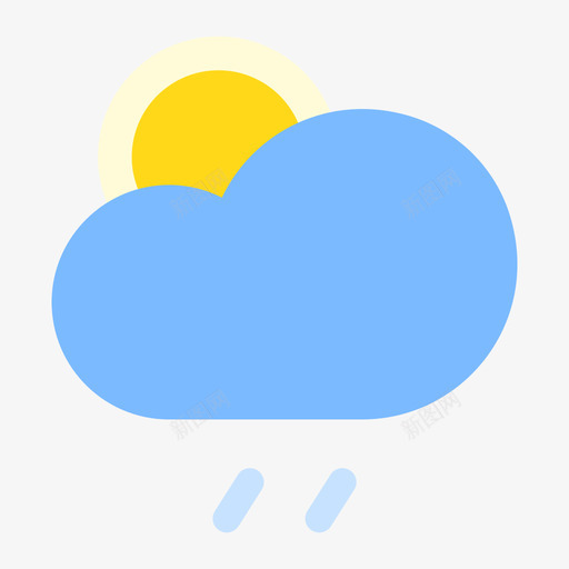 多云转雨（白天）svg_新图网 https://ixintu.com 多云转雨（白天） 填充 多色 简约 精美 可爱 圆润