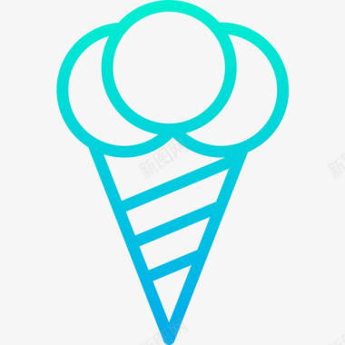 冰淇淋新年44梯度图标图标