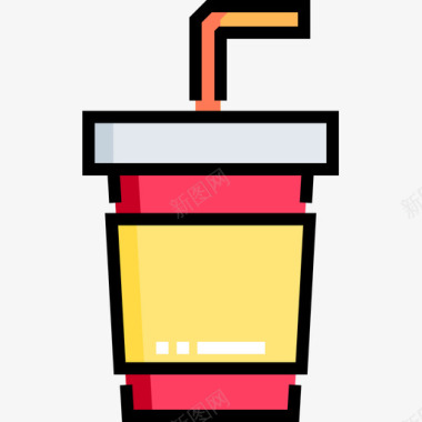 软饮料美式足球6线性颜色图标图标