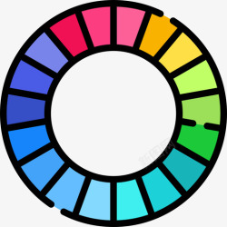 水溶色图标色轮创意工艺64线条色图标高清图片