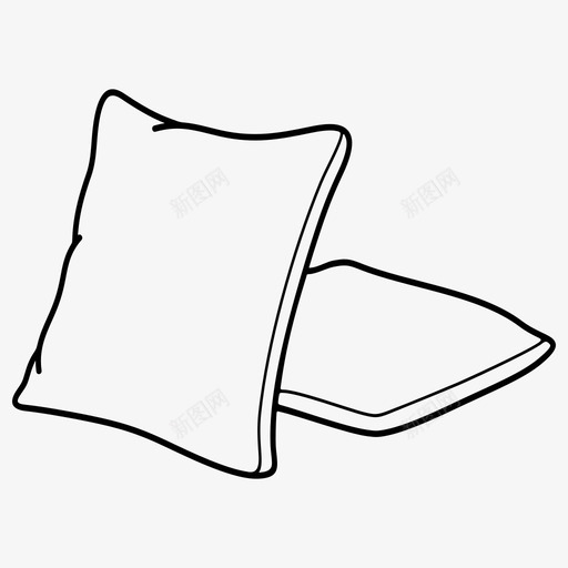 装饰枕头床沙发图标svg_新图网 https://ixintu.com 地板 床 沙发 装饰枕头