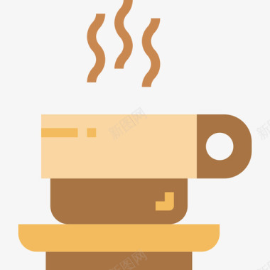 咖啡杯32号咖啡厅扁平图标图标