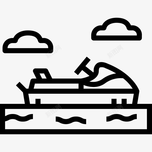 摩托艇交通151直线型图标svg_新图网 https://ixintu.com 交通 摩托艇 直线 线型