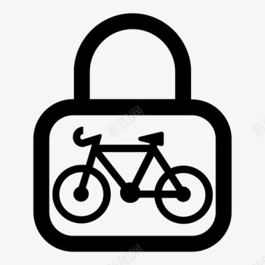 自行车锁自行车警卫图标图标