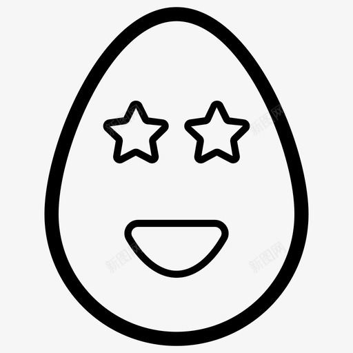 星眼蛋表情符号情感图标svg_新图网 https://ixintu.com 向量 图标 情感 星眼 符号 表情