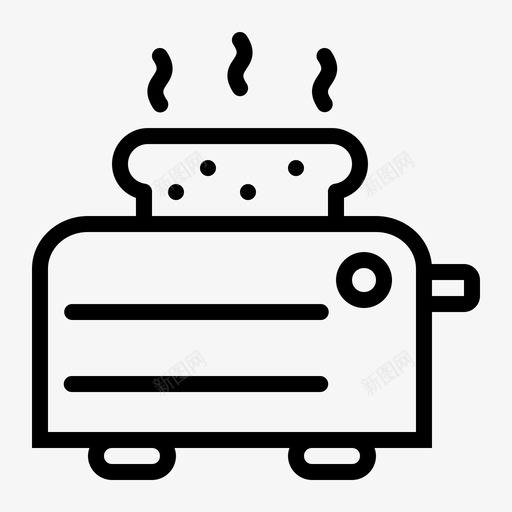 烤面包机厨房烤箱图标svg_新图网 https://ixintu.com 切片 厨房 烤箱 烤面包 系列 面包机 风格