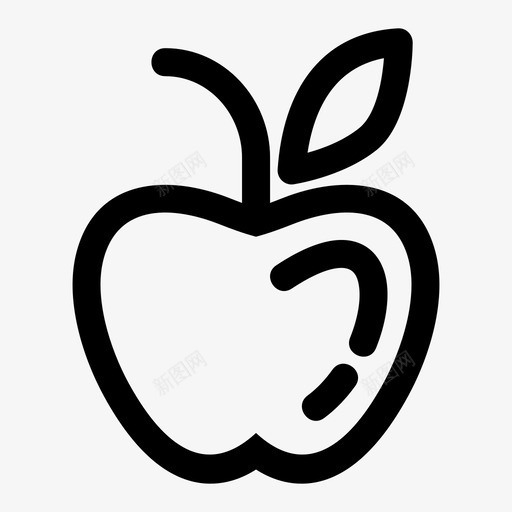 苹果甜点食物图标svg_新图网 https://ixintu.com 健康 水果 甜点 绿色 苹果 食物