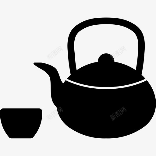 绿茶文化饮料图标svg_新图网 https://ixintu.com 固体 图标 文化 旅游 日本 绿茶 茶壶 饮料