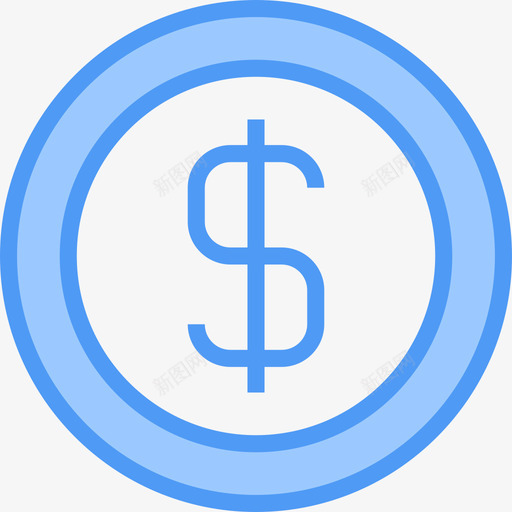 硬币金融货币5蓝色图标svg_新图网 https://ixintu.com 硬币 蓝色 金融货币5
