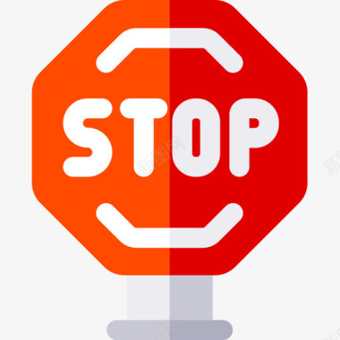 停止信号和禁止平坦图标图标