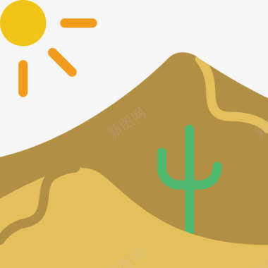 沙漠乡村6平坦图标图标