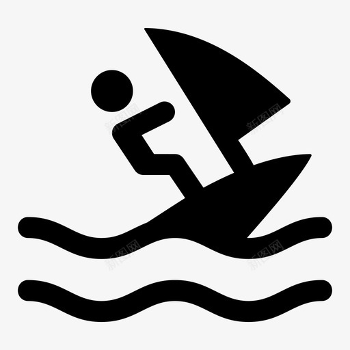 风帆冲浪船帆船图标svg_新图网 https://ixintu.com 冲浪 图标 字形 帆船 跳跃 运动 风帆