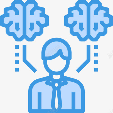 头脑风暴大脑概念5蓝色图标图标
