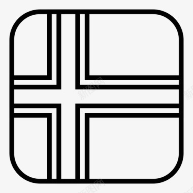 冰岛国旗岛屿国家图标图标