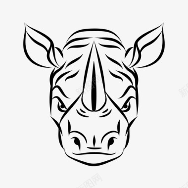 犀牛吉祥物动物吉祥物犀牛头图标图标