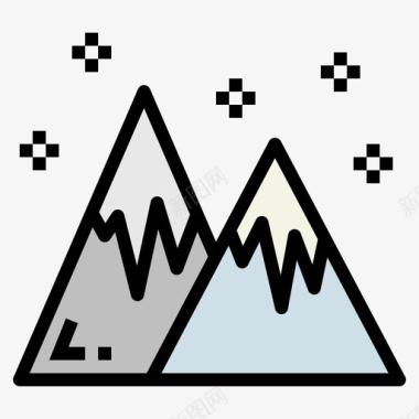 山脉冬季71线性颜色图标图标