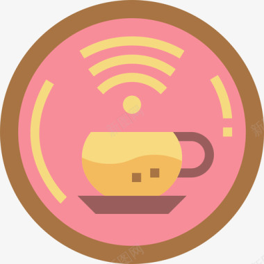 Wifi32号咖啡厅平坦图标图标