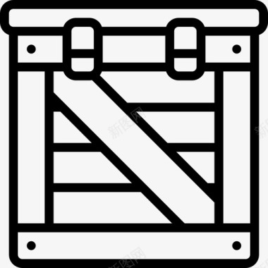 板条箱集装箱线状图标图标